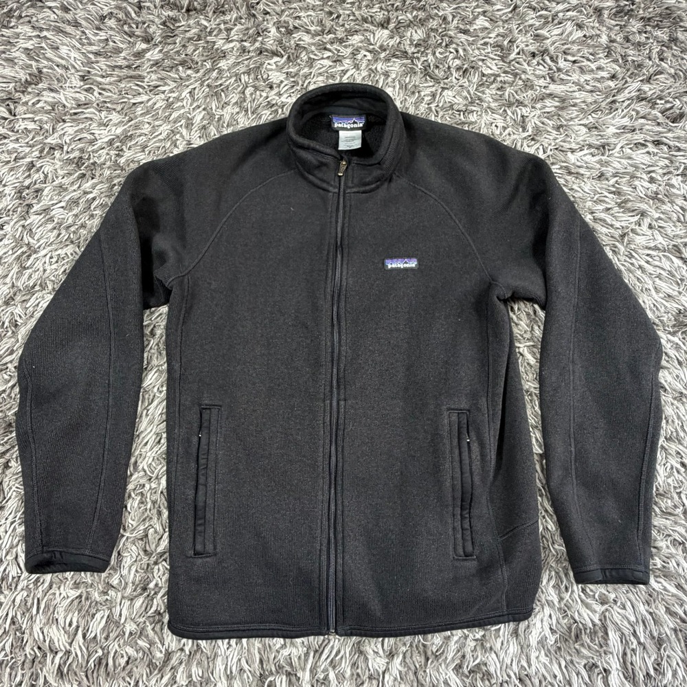 Patagonia Better Sweater Full Zip Jacket Mens Medium Black Fleece Mock Neck
